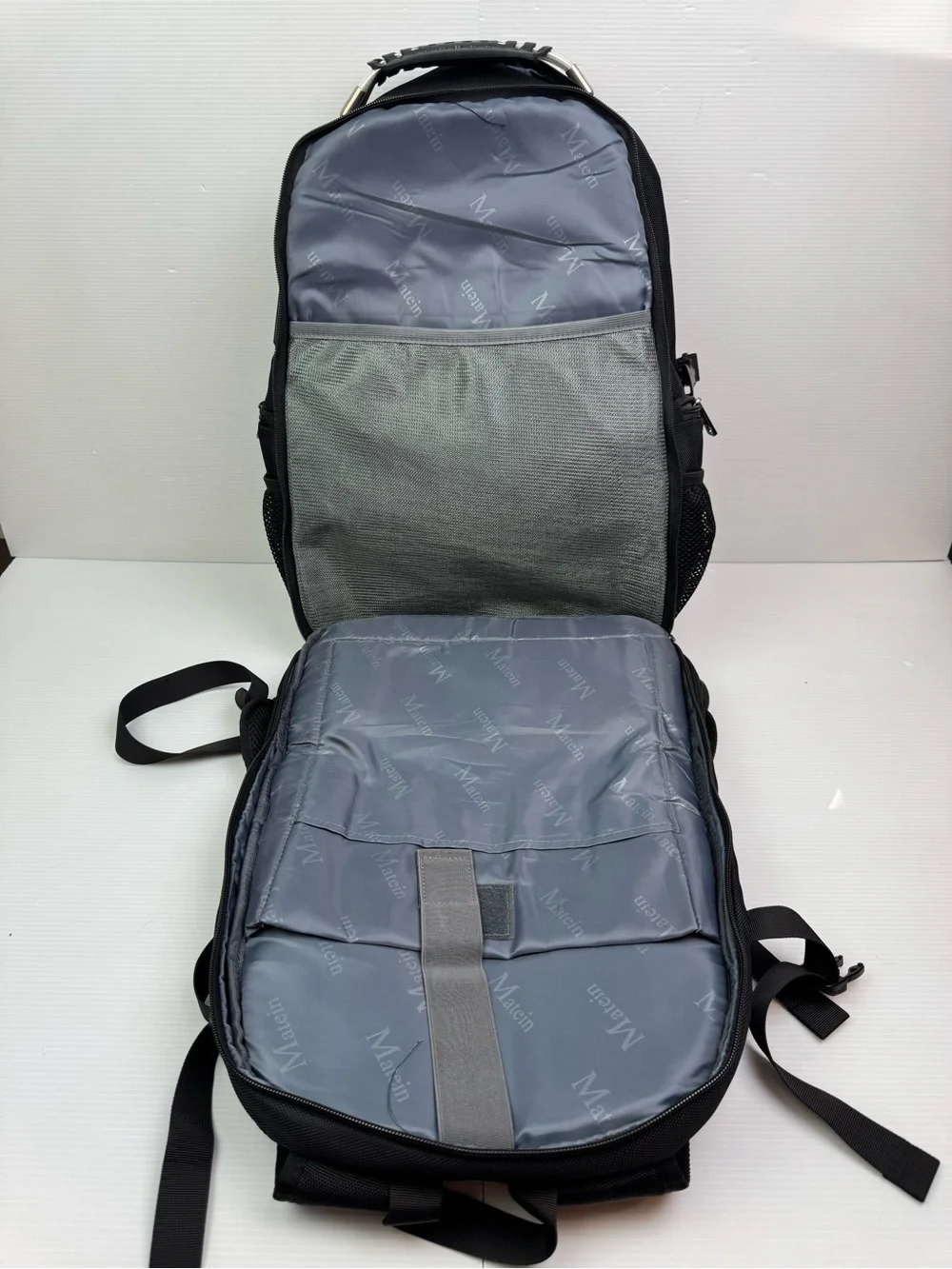 MATEIN Hiking Backpack USB Charging Port Laptop Tablet Bag Padded Black Gray